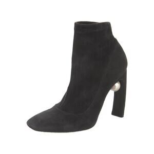Nicholas Kirkwood Maeva Suede Pearl Ankle Booties Black Women’s Size 7 (EU 37)